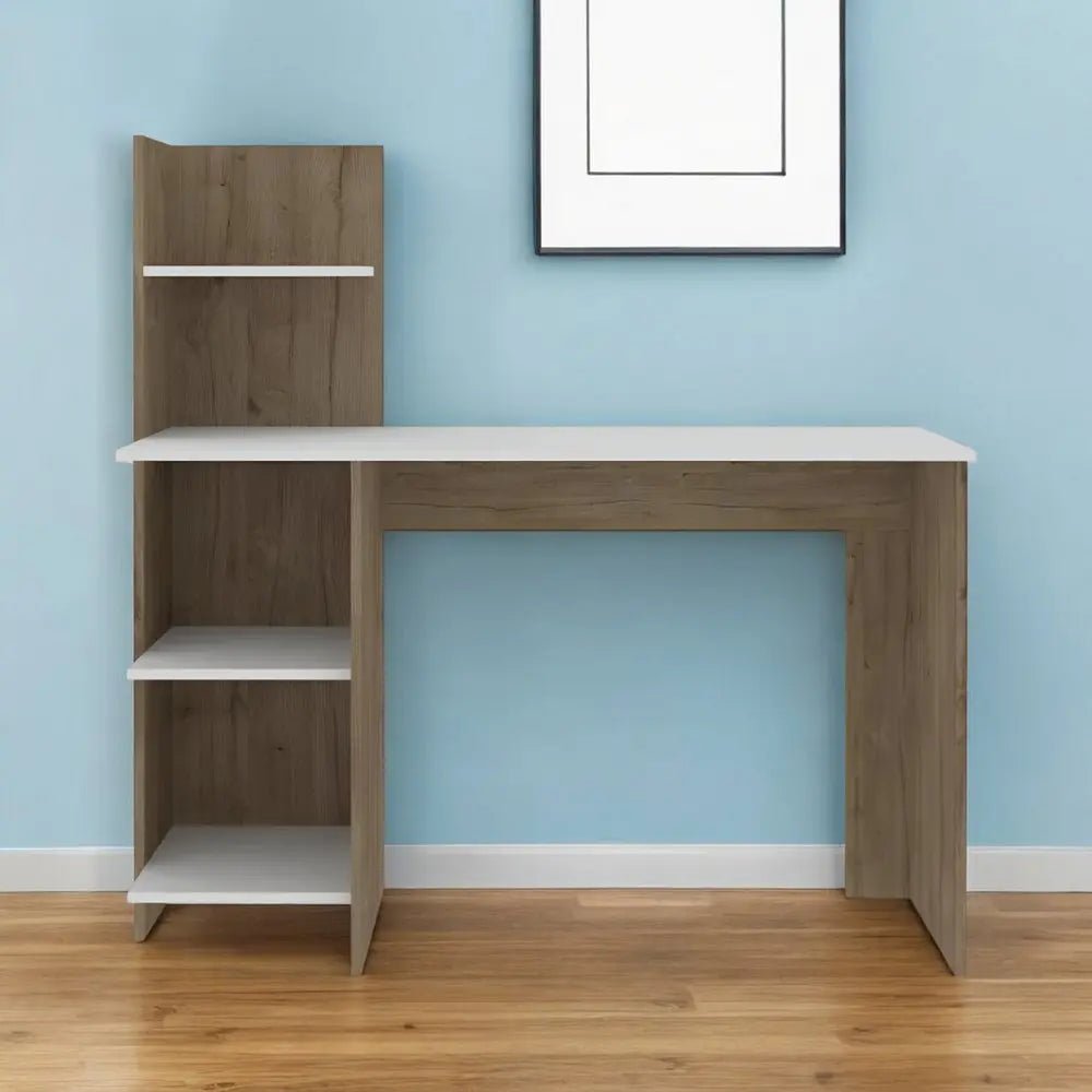 47" White and Brown Computer Desk HomeRoots