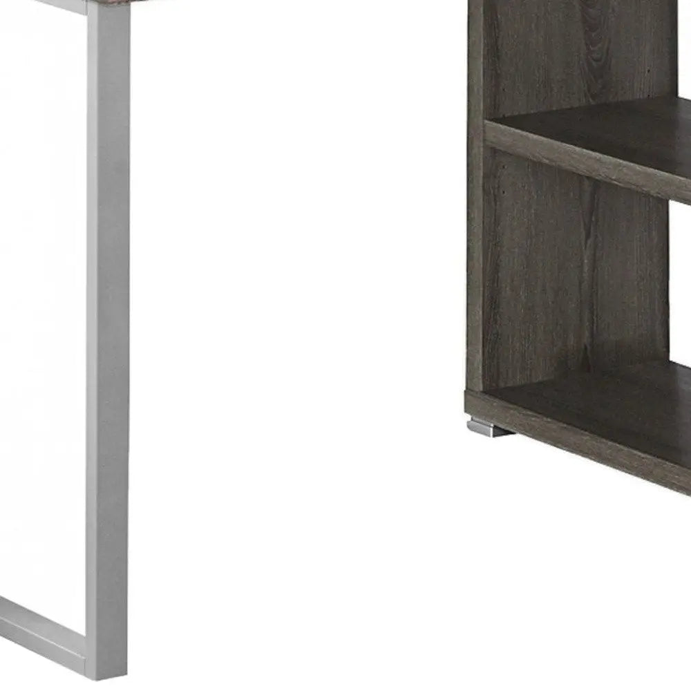 47" White and Silver L Shape Computer Desk With Three Drawers - NOBLE HOME INTERIORS