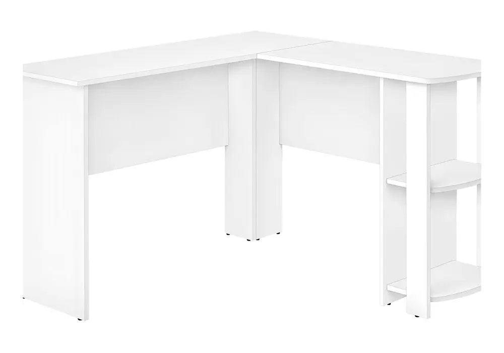 47" White Wood Corner Computer Desk - NOBLE HOME INTERIORS