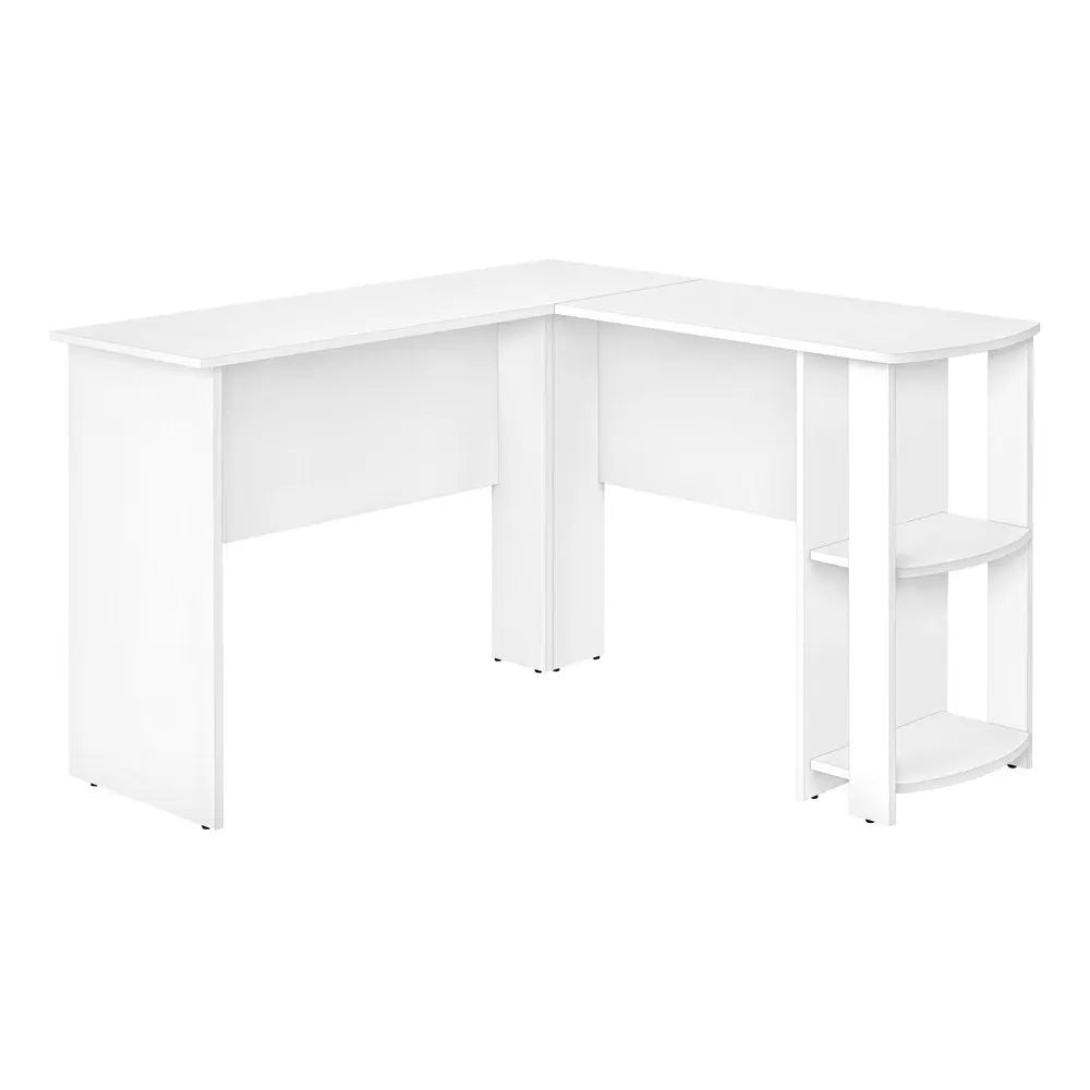 47" White Wood Corner Computer Desk - NOBLE HOME INTERIORS