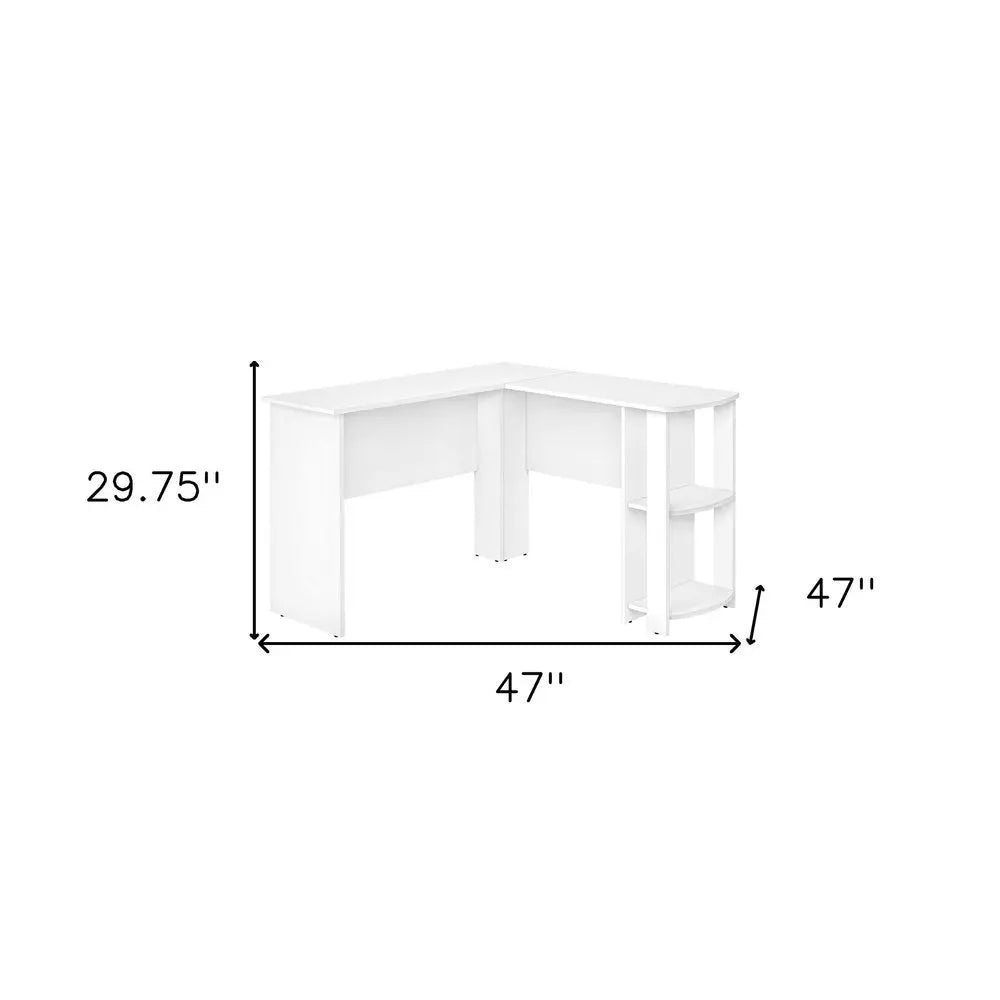 47" White Wood Corner Computer Desk - NOBLE HOME INTERIORS