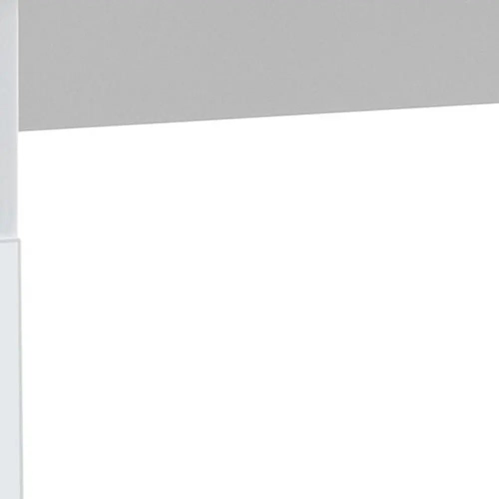 47" White Wood Writing Desk With Two Drawers HomeRoots