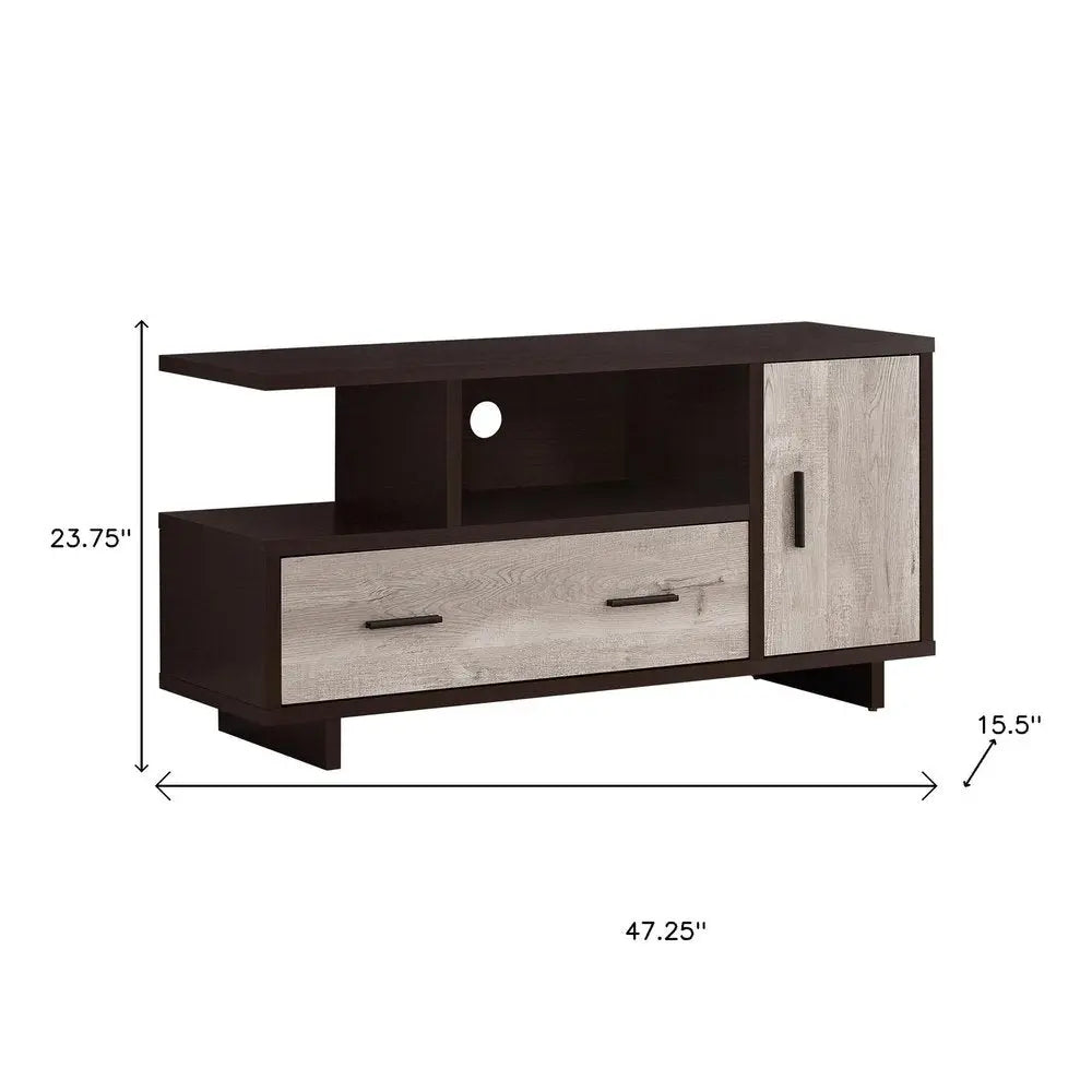 47" Wood Brown Cabinet Enclosed Storage TV Stand - NOVA HOME FURNITURE