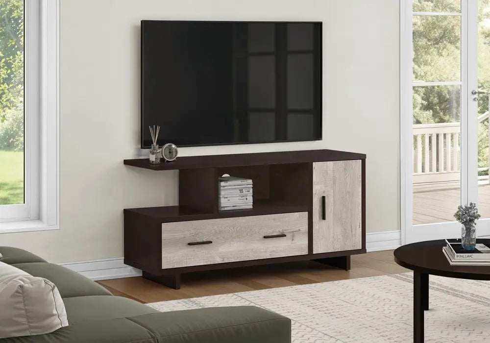 47" Wood Brown Cabinet Enclosed Storage TV Stand - NOVA HOME FURNITURE