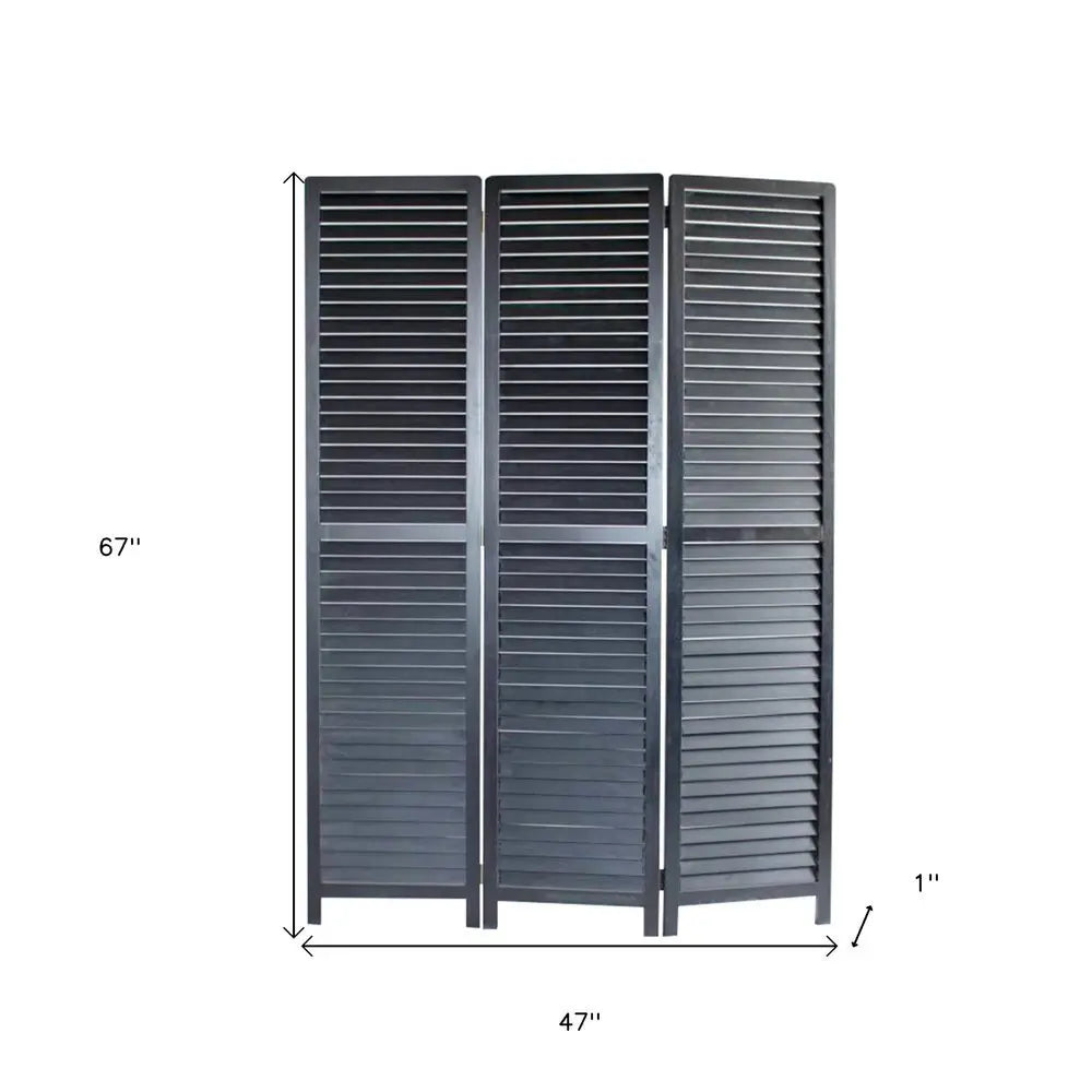 47 X 67 Black Wood Screen - NOBLE HOME INTERIORS