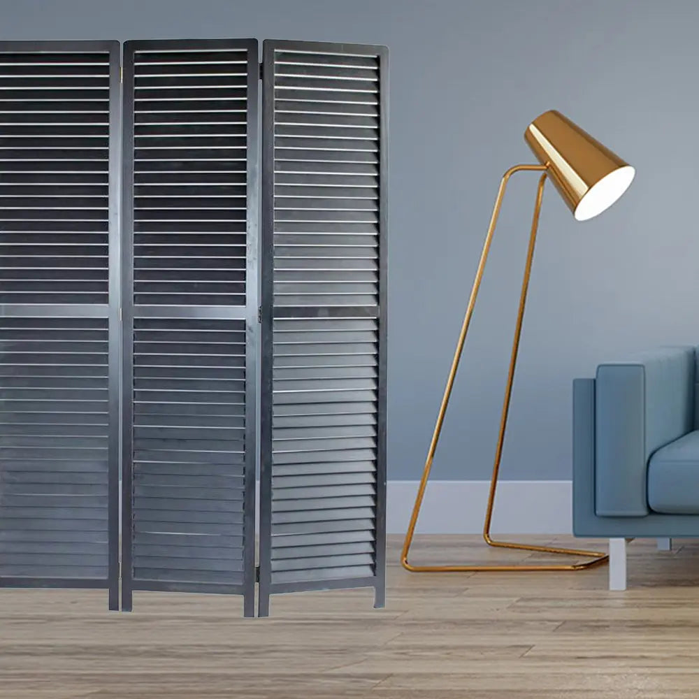47 X 67 Black Wood Screen - NOBLE HOME INTERIORS