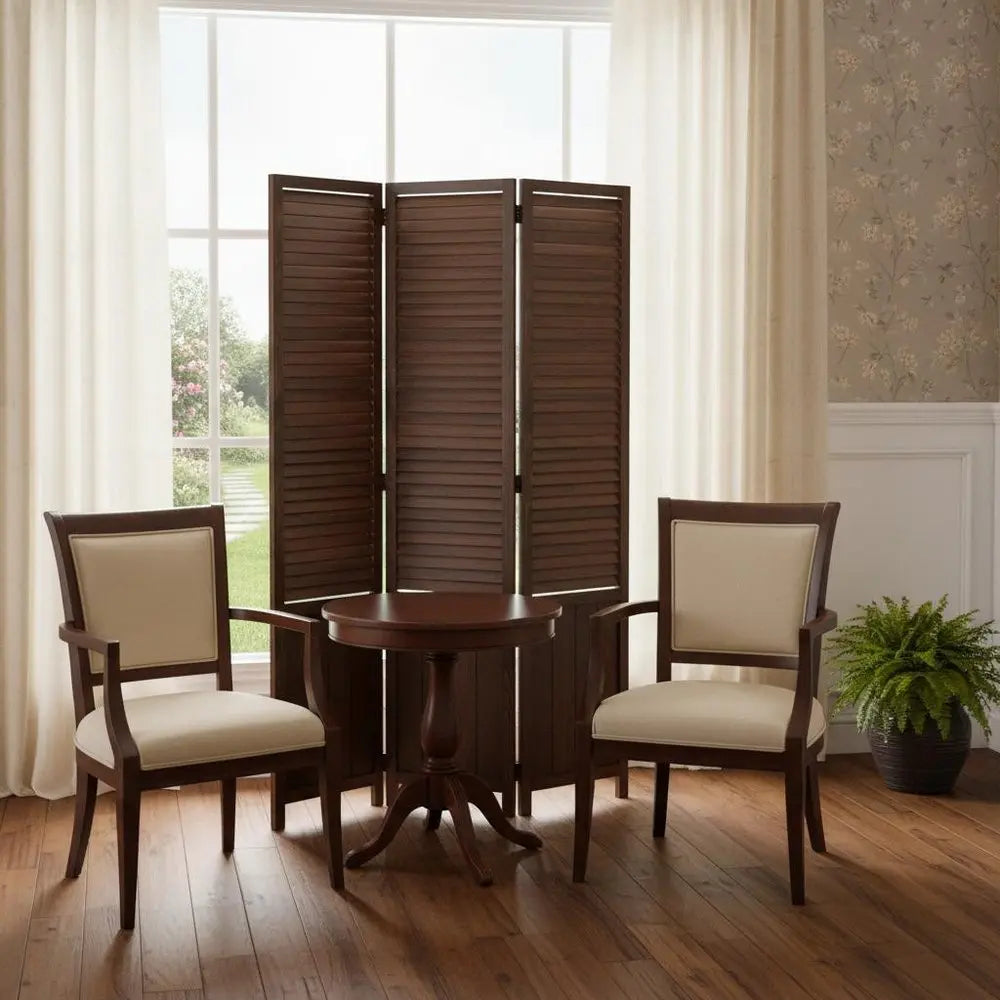 47" X 67" Brown Wood Screen - NOBLE HOME INTERIORS
