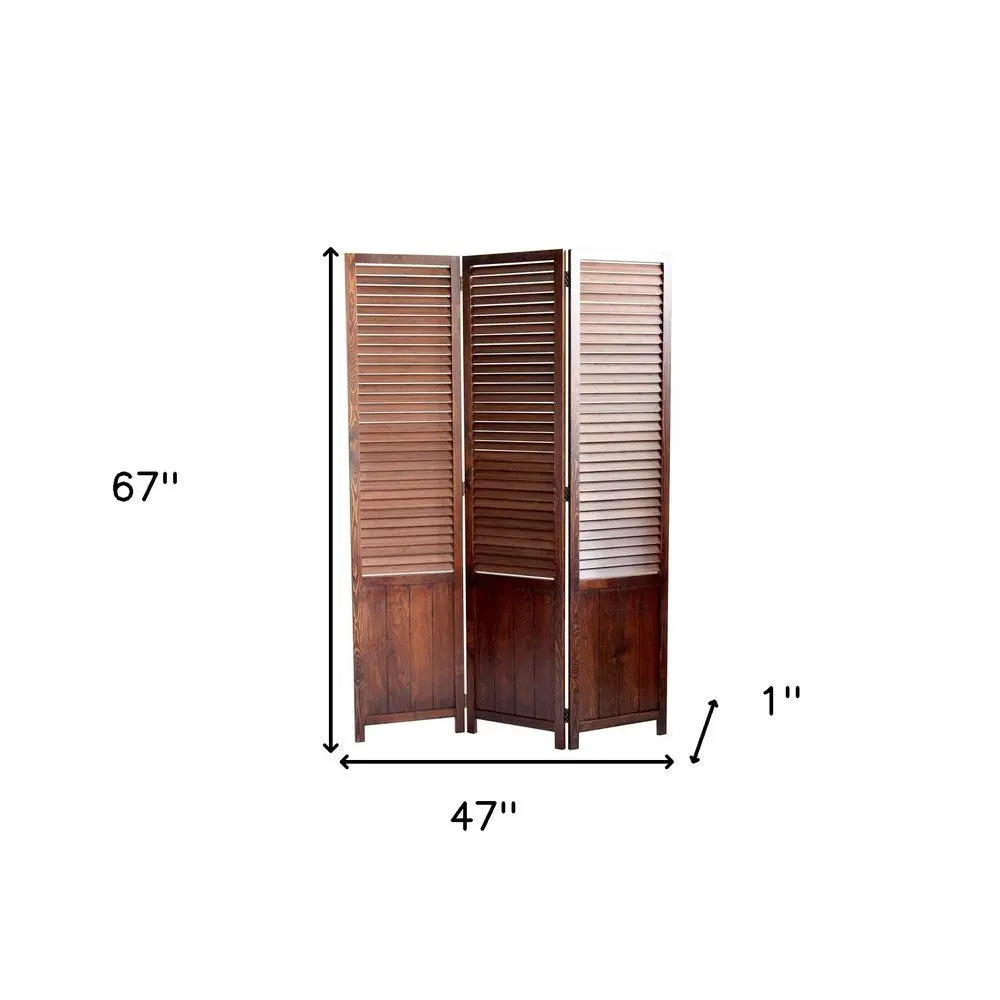 47" X 67" Brown Wood Screen - NOBLE HOME INTERIORS