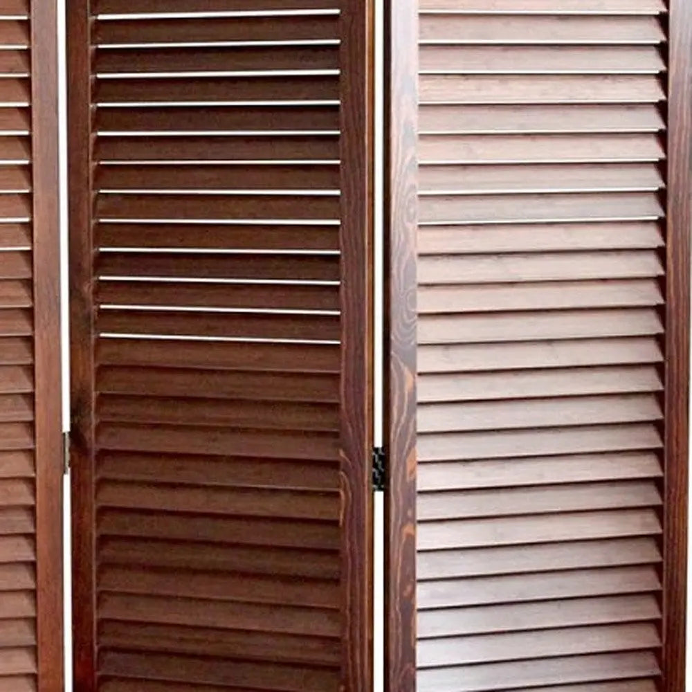47" X 67" Brown Wood Screen - NOBLE HOME INTERIORS