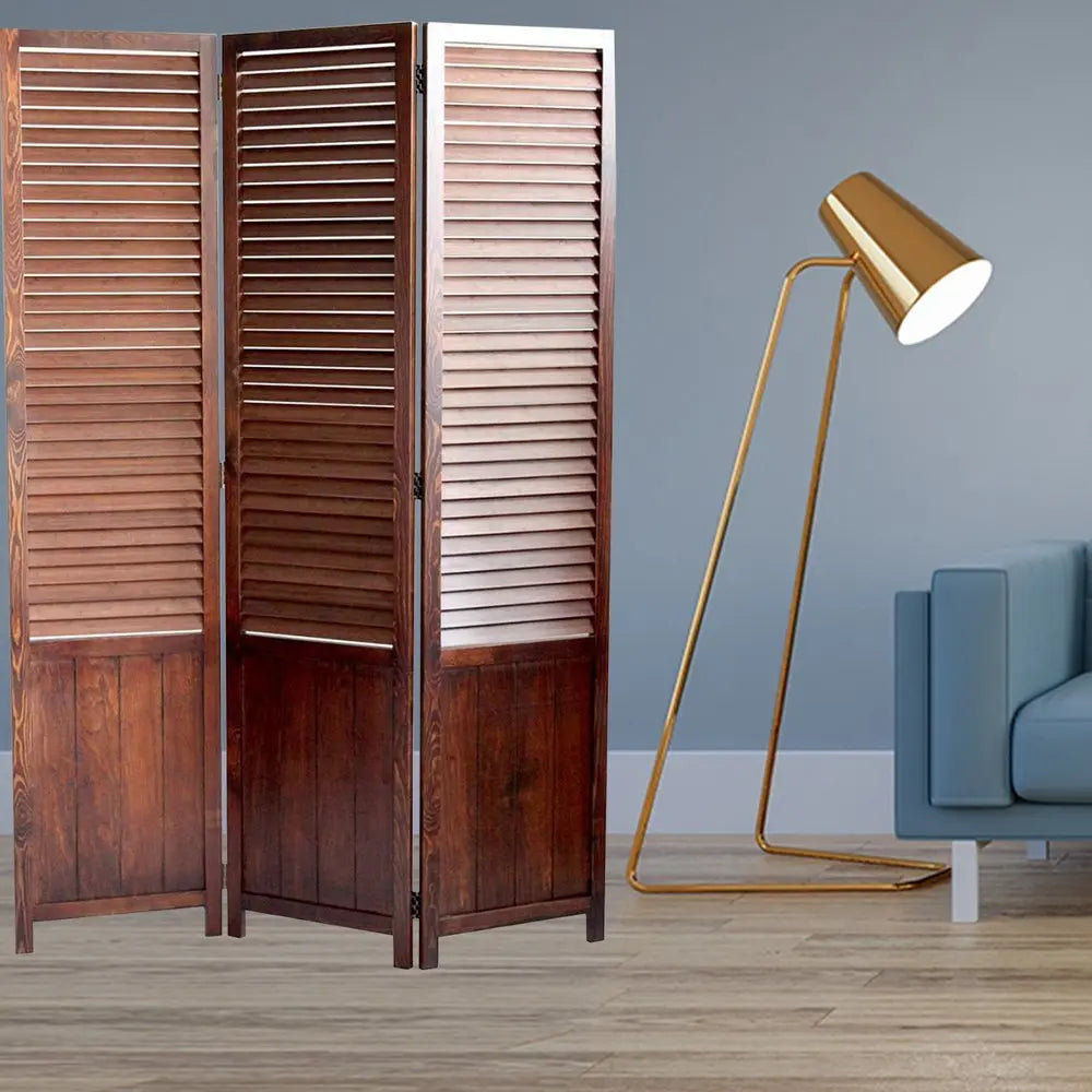 47" X 67" Brown Wood Screen - NOBLE HOME INTERIORS
