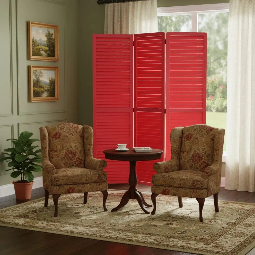 47 X 67 Red Wood Screen - NOBLE HOME INTERIORS