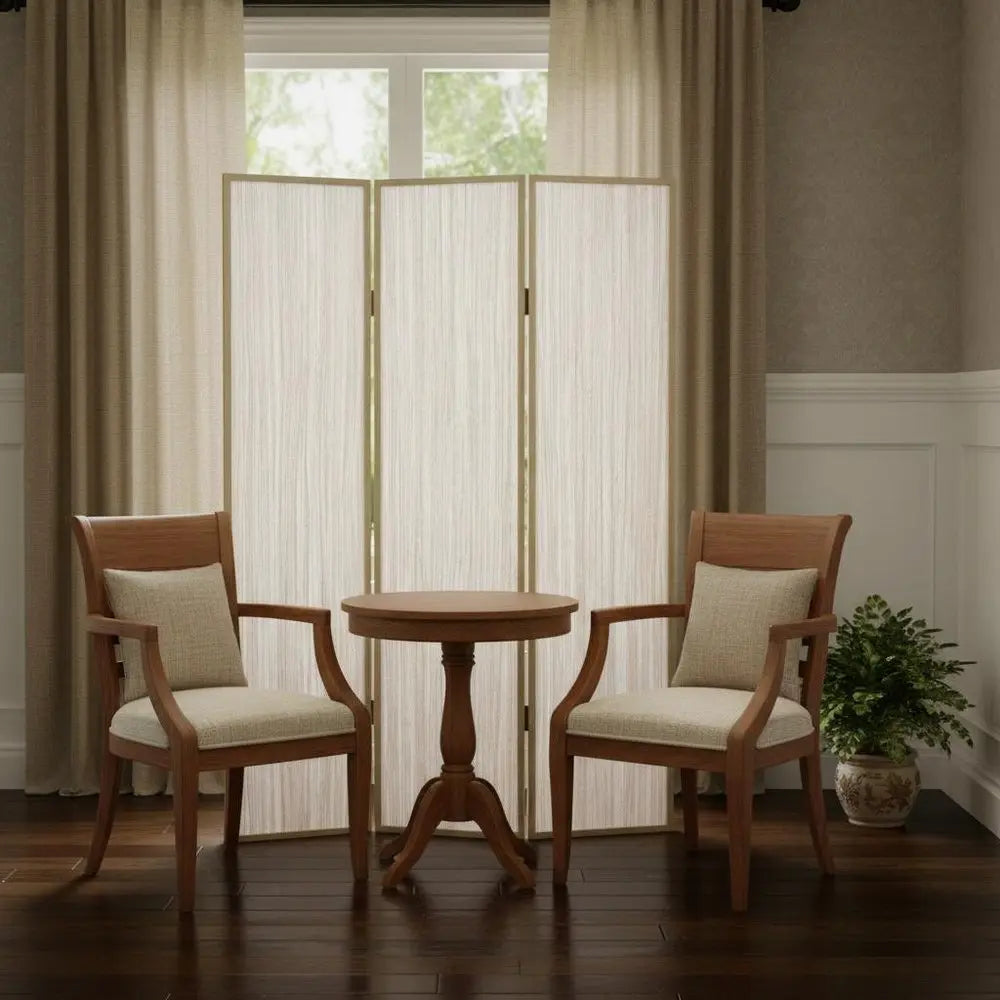 47 X 71 Beige Wood Screen - NOBLE HOME INTERIORS
