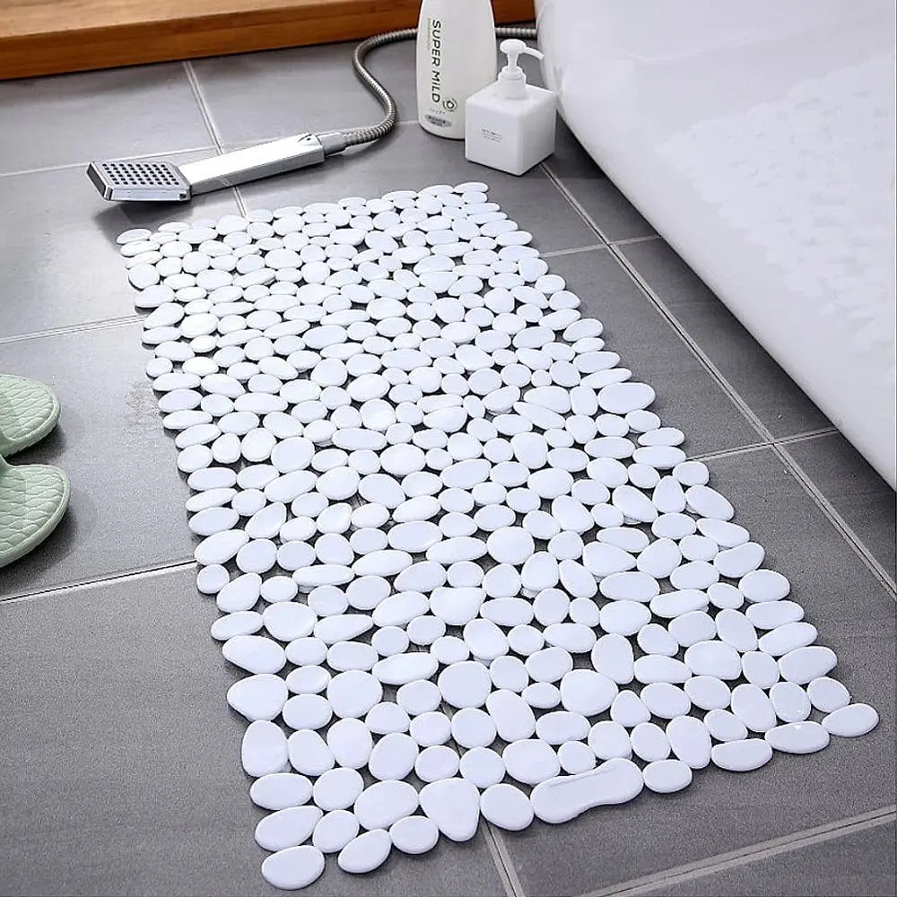 35" White Spa Pebbles Non Slip Bathtub Mat HomeRoots