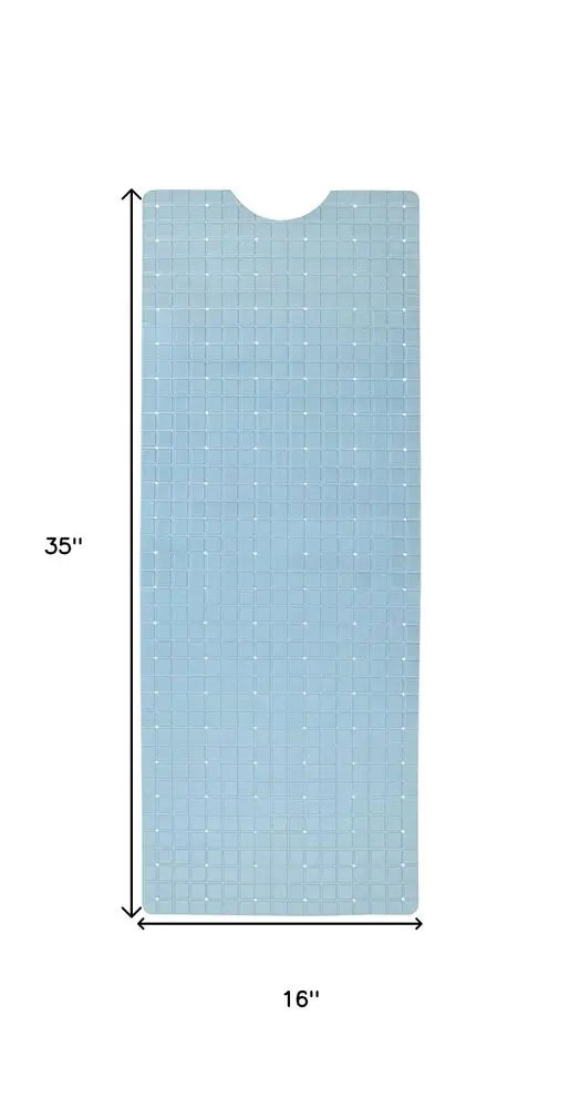 40" Light Blue Geometric Tiles Non Slip Bathtub Mat HomeRoots