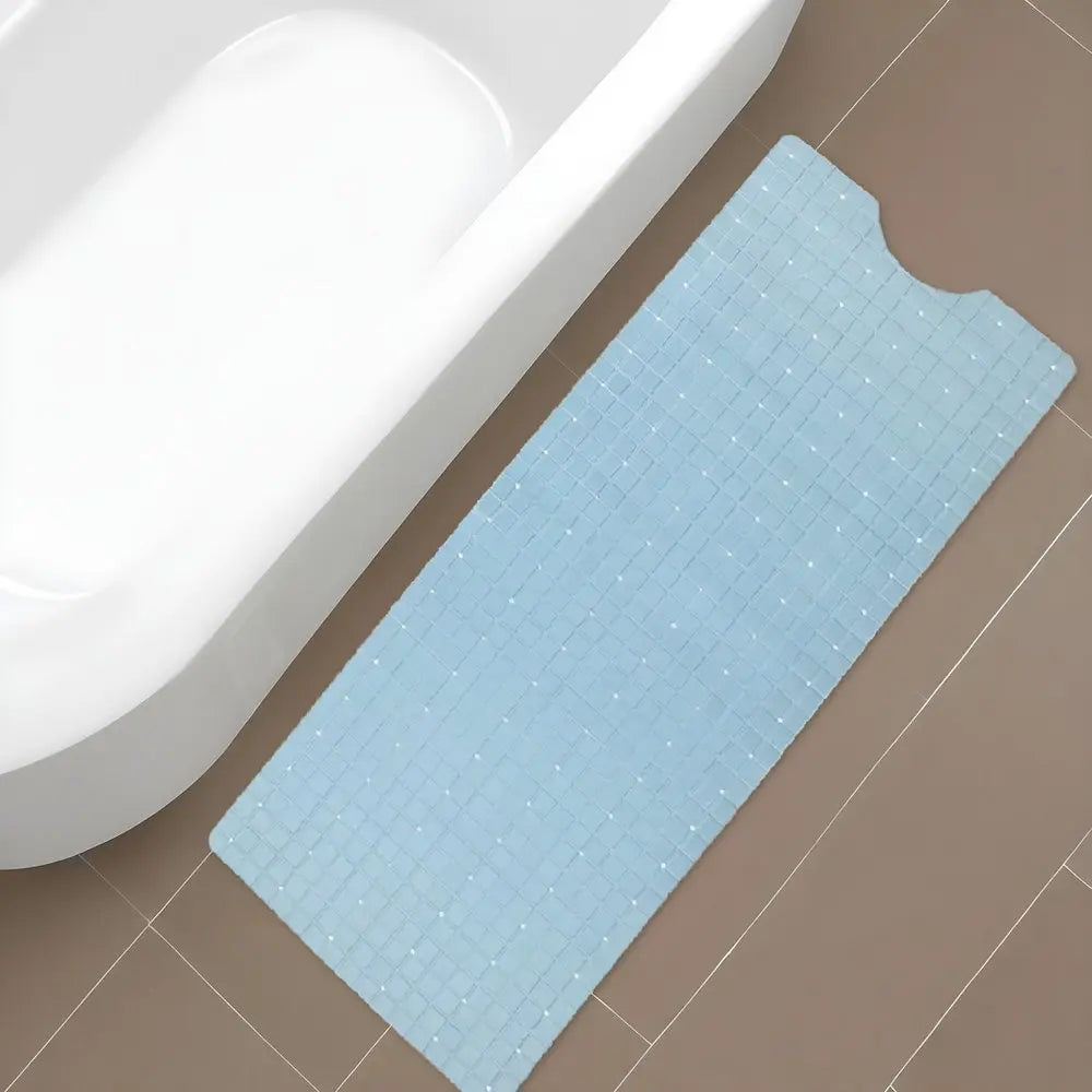 40" Light Blue Geometric Tiles Non Slip Bathtub Mat HomeRoots