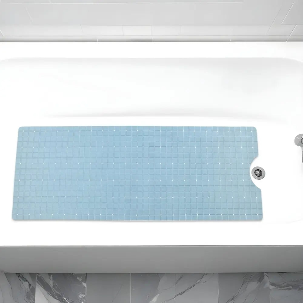 40" Light Blue Geometric Tiles Non Slip Bathtub Mat HomeRoots