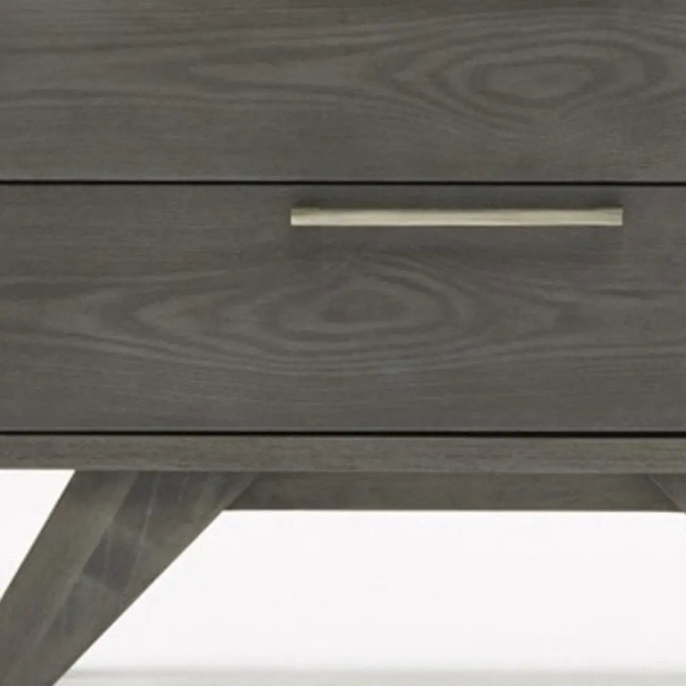 18" Solid Wood and Wood Two Drawer Nightstand HomeRoots