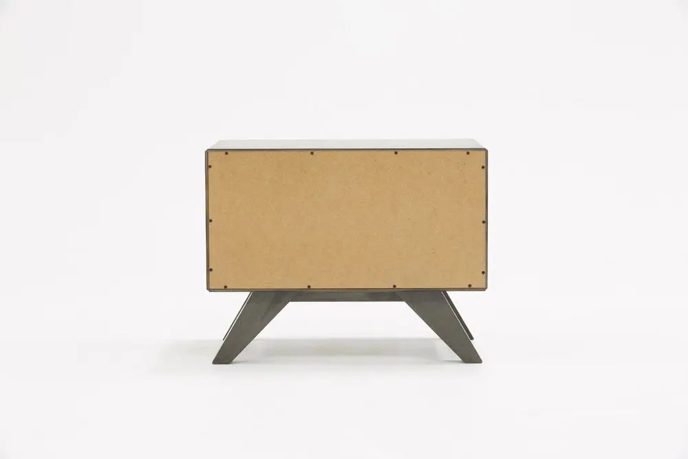 18" Solid Wood and Wood Two Drawer Nightstand HomeRoots