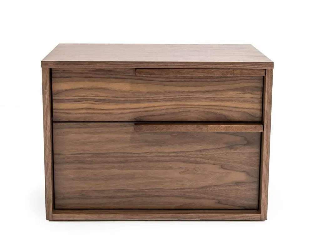 18" Wood Two Drawer Nightstand HomeRoots