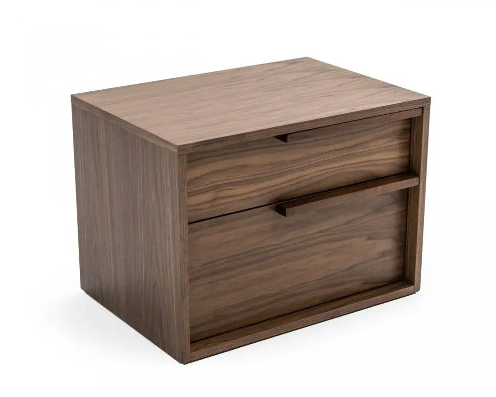 18" Wood Two Drawer Nightstand HomeRoots