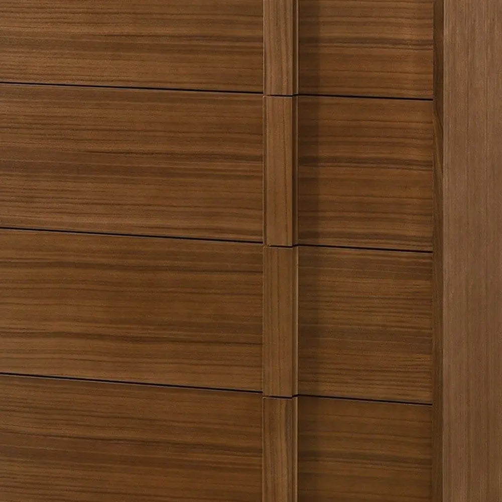 36" Walnut Brown Wood Contemporary Five Drawer Dresser HomeRoots