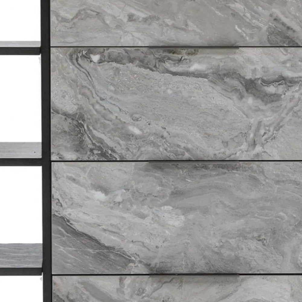 35" Grey Manufactured Wood Five Drawer Chest HomeRoots