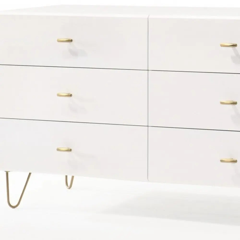 30" White Manufactured Wood Five Drawer Chest HomeRoots