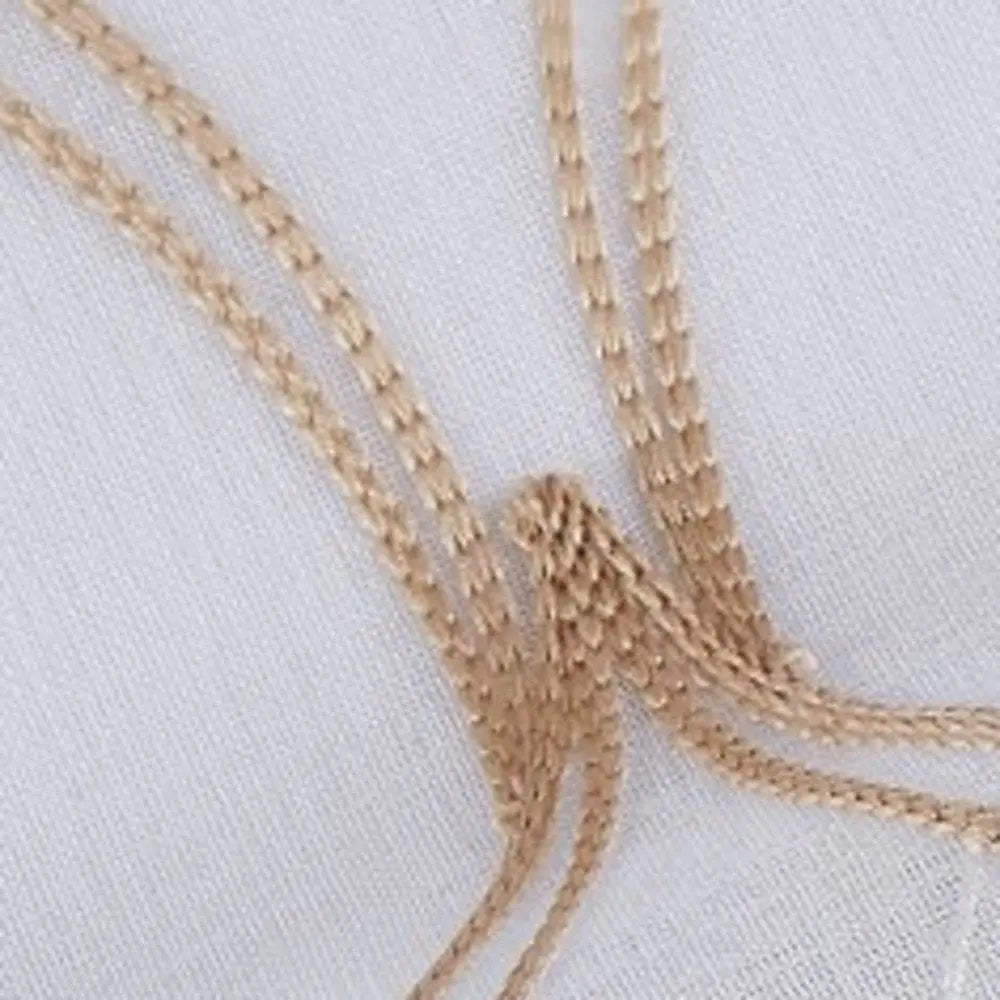 Set of Two 96" Gold and White SemiSheer Curtains HomeRoots