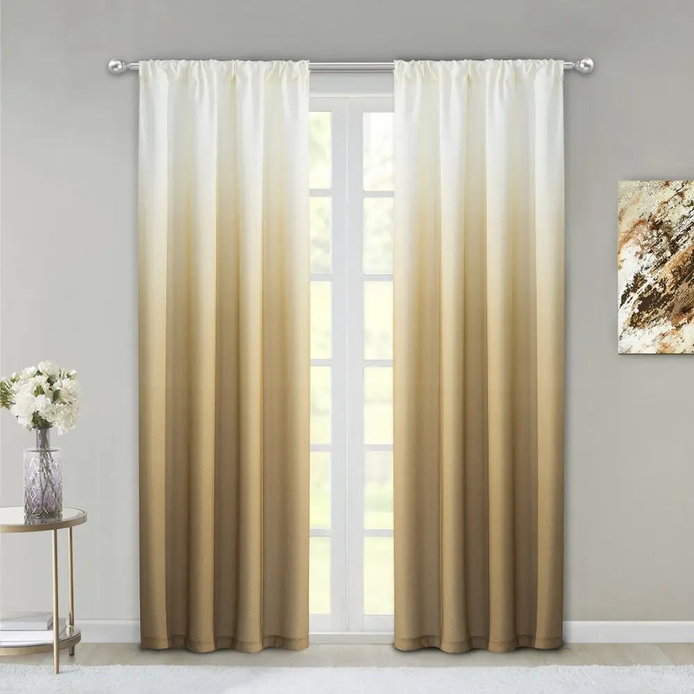 Set of Two 84"  Gold Ombre Shades Window Panels HomeRoots