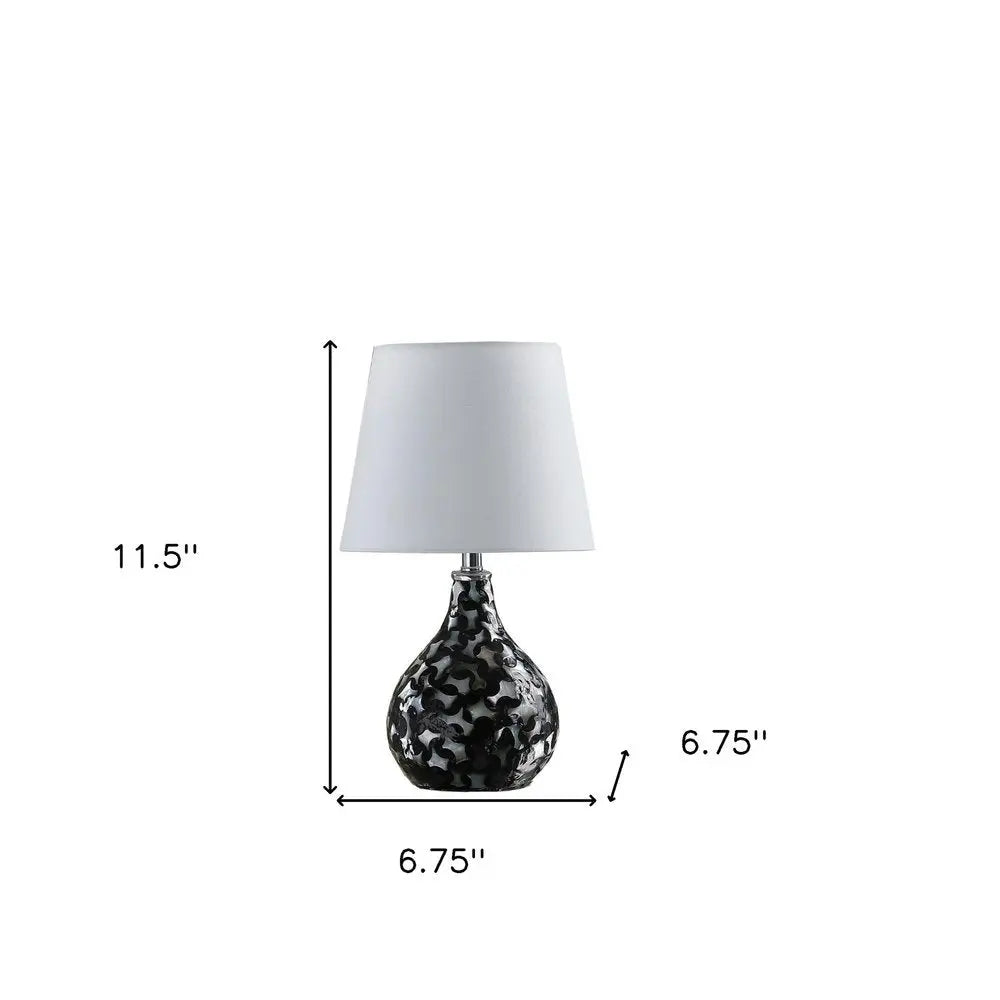 12" Black Table Lamp With White Globe Shade HomeRoots