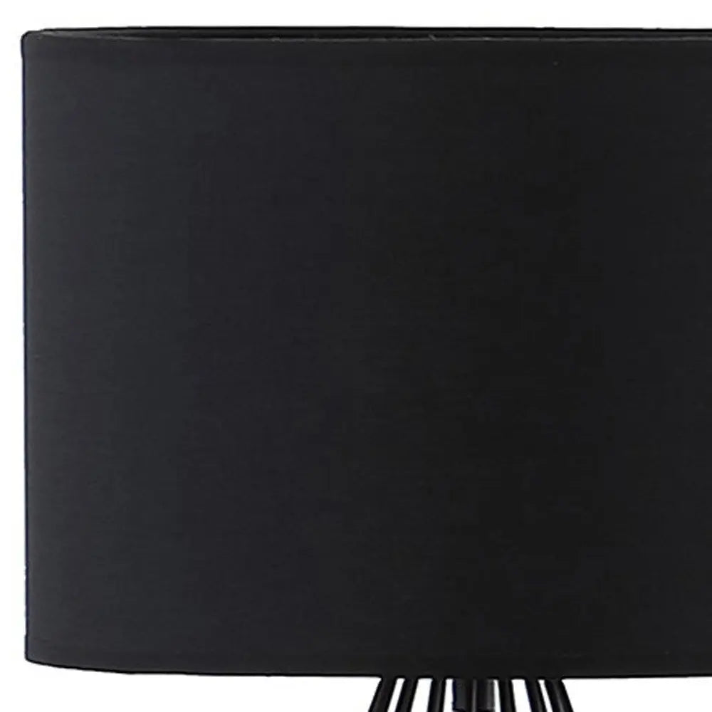 18” Asymmetric Black Cage Metal Table Lamp HomeRoots