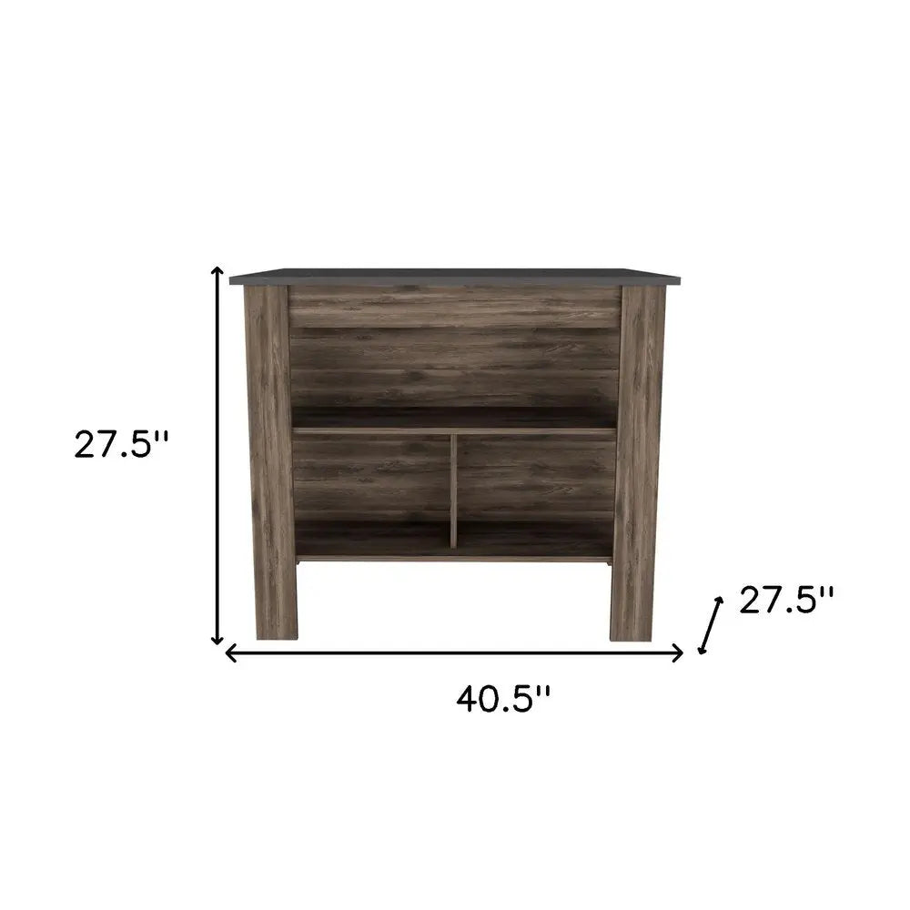 Dark Brown and Brown 41" Kitchen Island With Storage HomeRoots