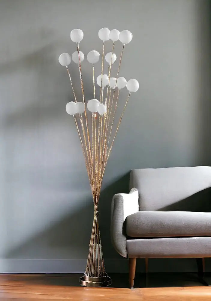 62" Yellow 16 LED Novelty Floor Lamp With White HomeRoots