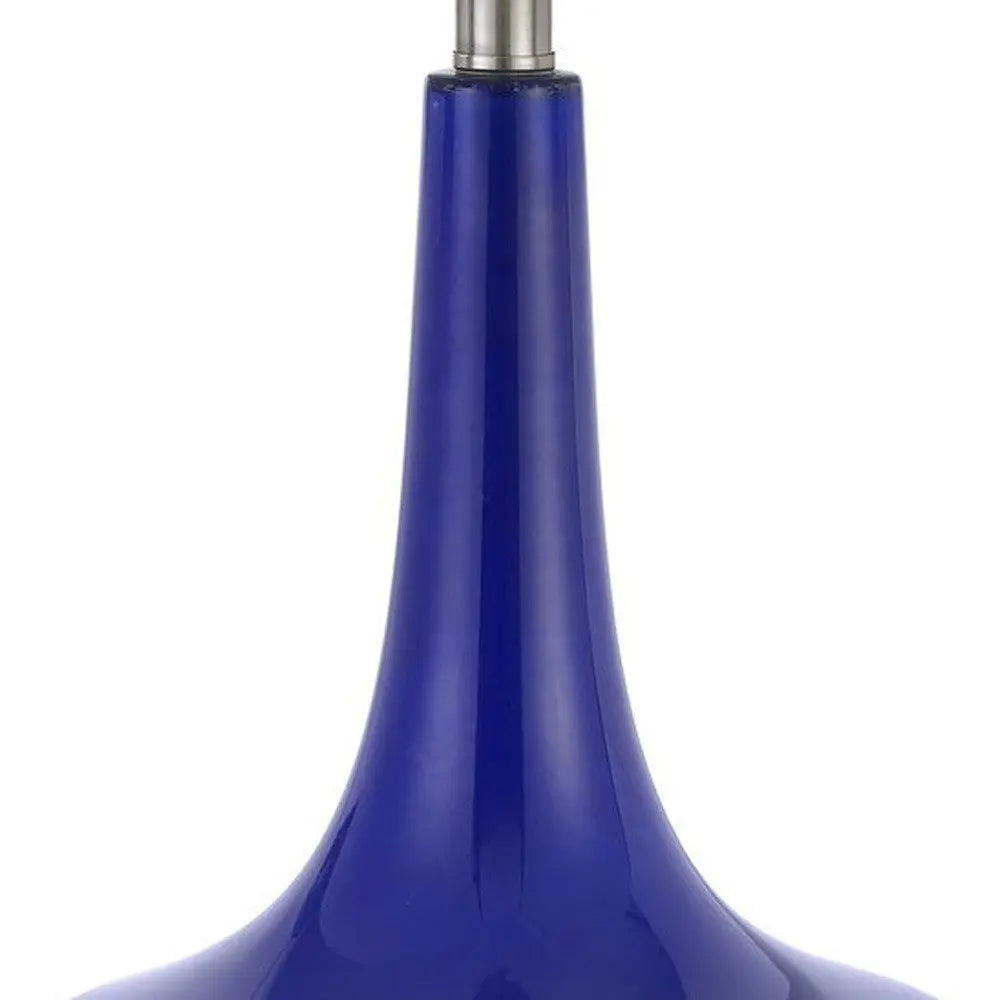 Set Of Two 26" Silver Metal Two Light Bedside Table Lamps With White Globe Shade HomeRoots