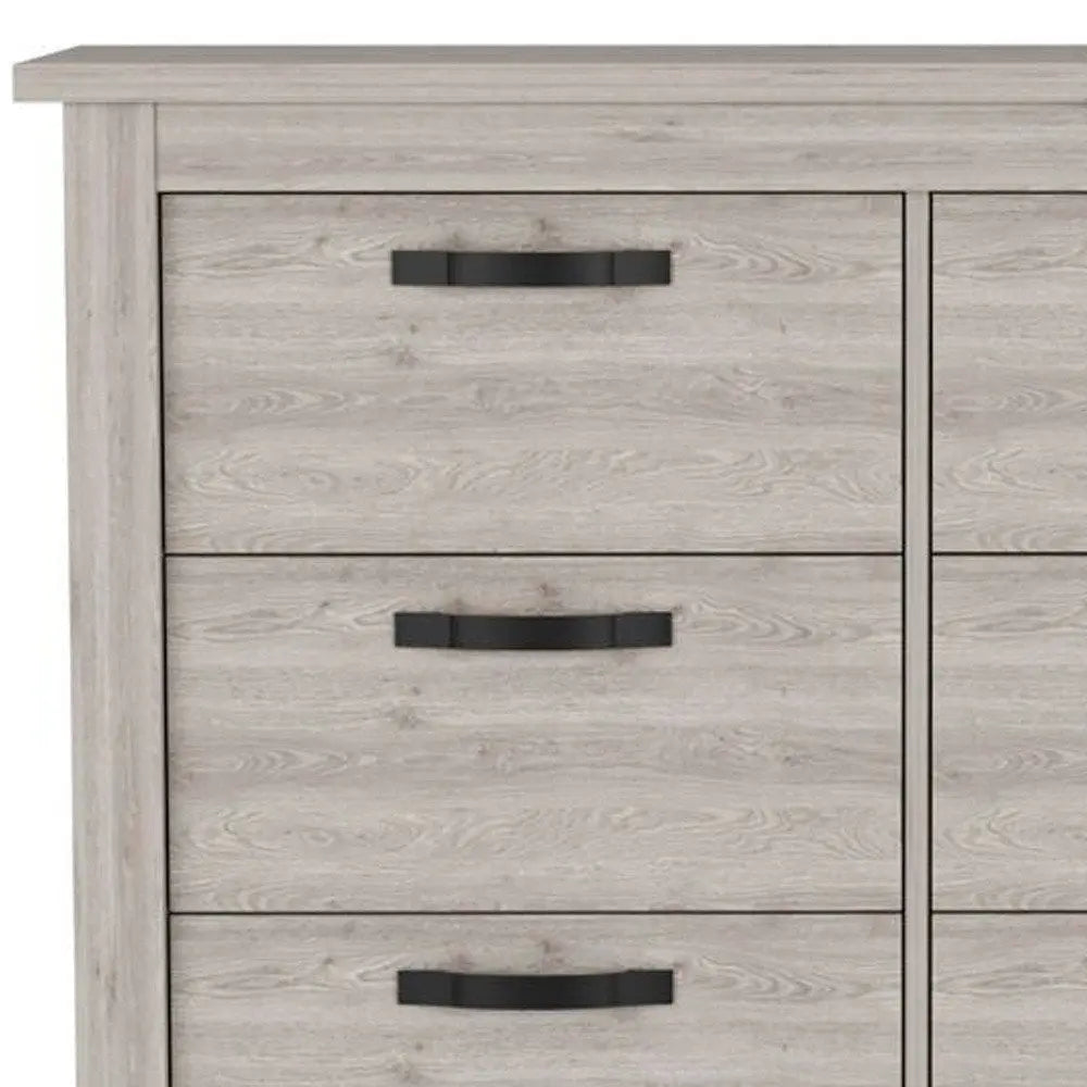 47" Gray Wood Six Drawer Double Dresser HomeRoots