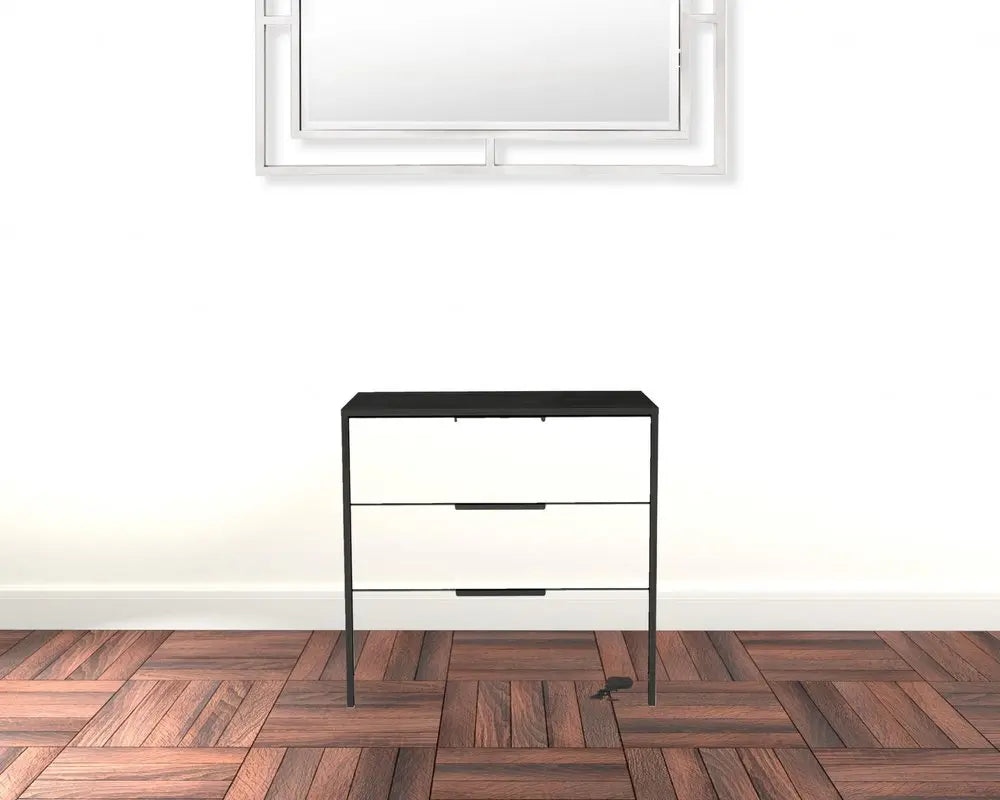 28" White And Smokey Oak Manufactured Wood Three Drawer Dresser HomeRoots