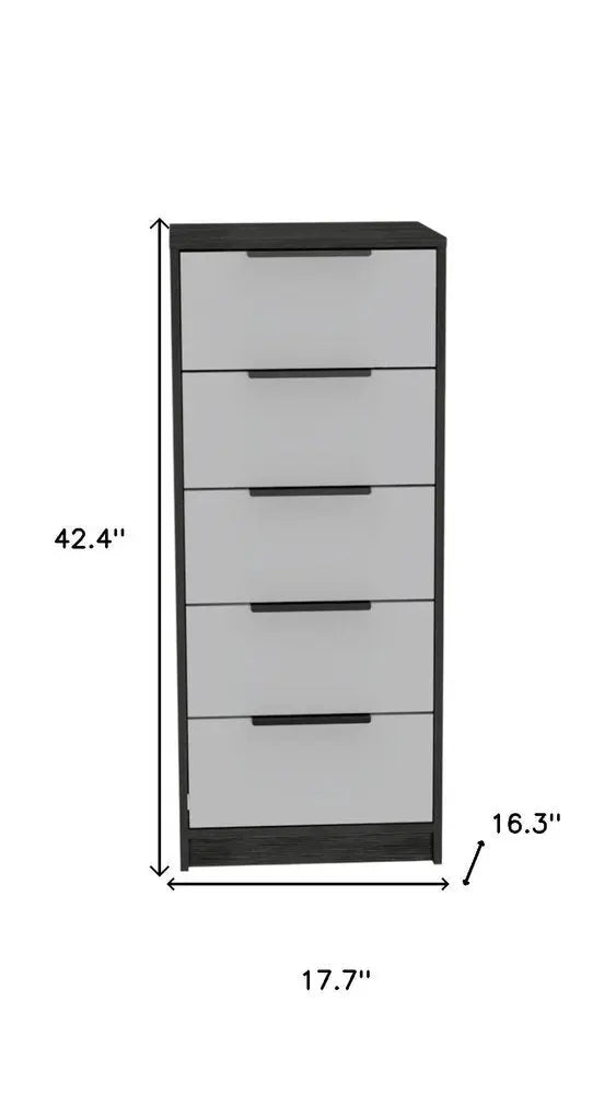 28" White And Smokey Oak Manufactured Wood Three Drawer Dresser HomeRoots