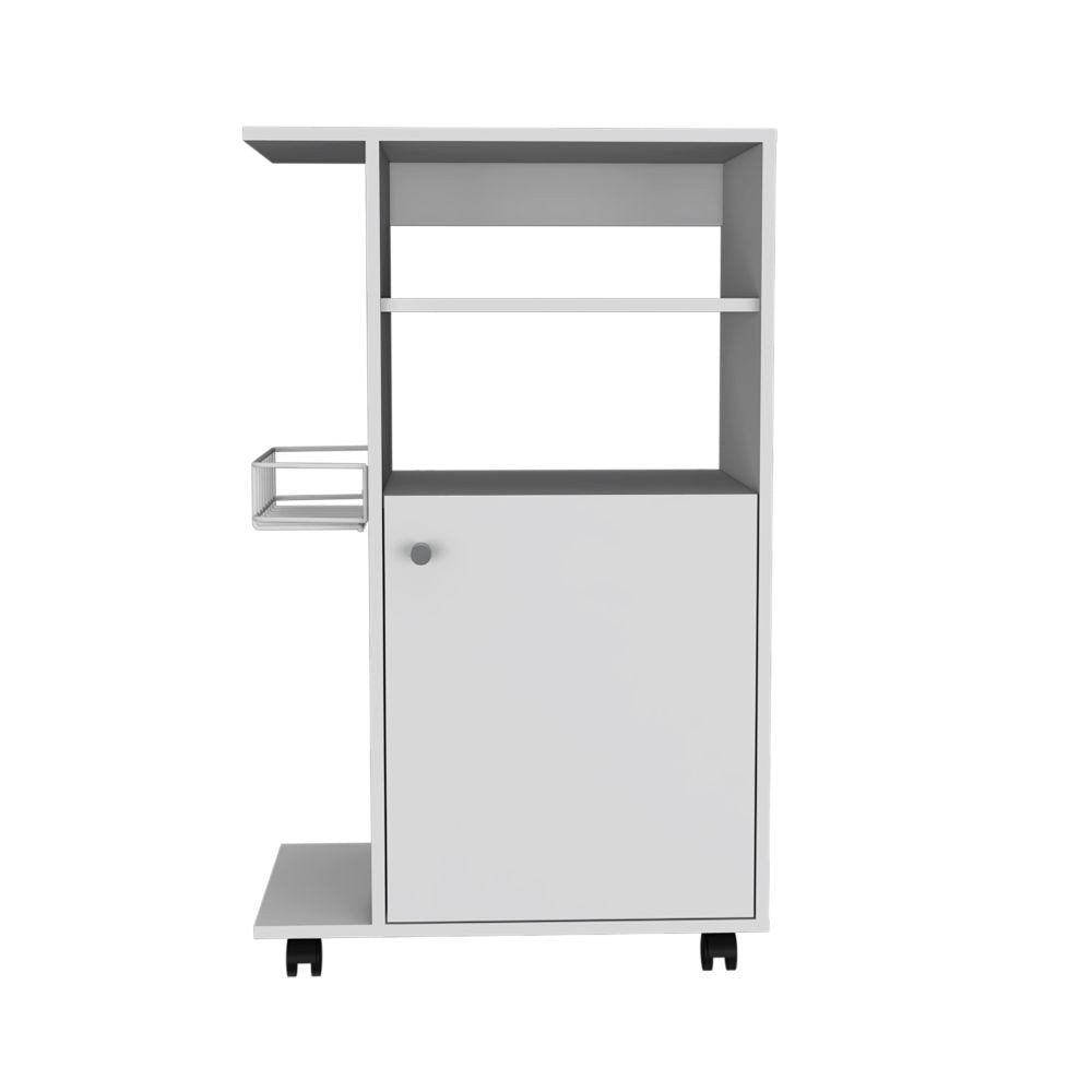White 24" Rolling Kitchen Cart With Storage