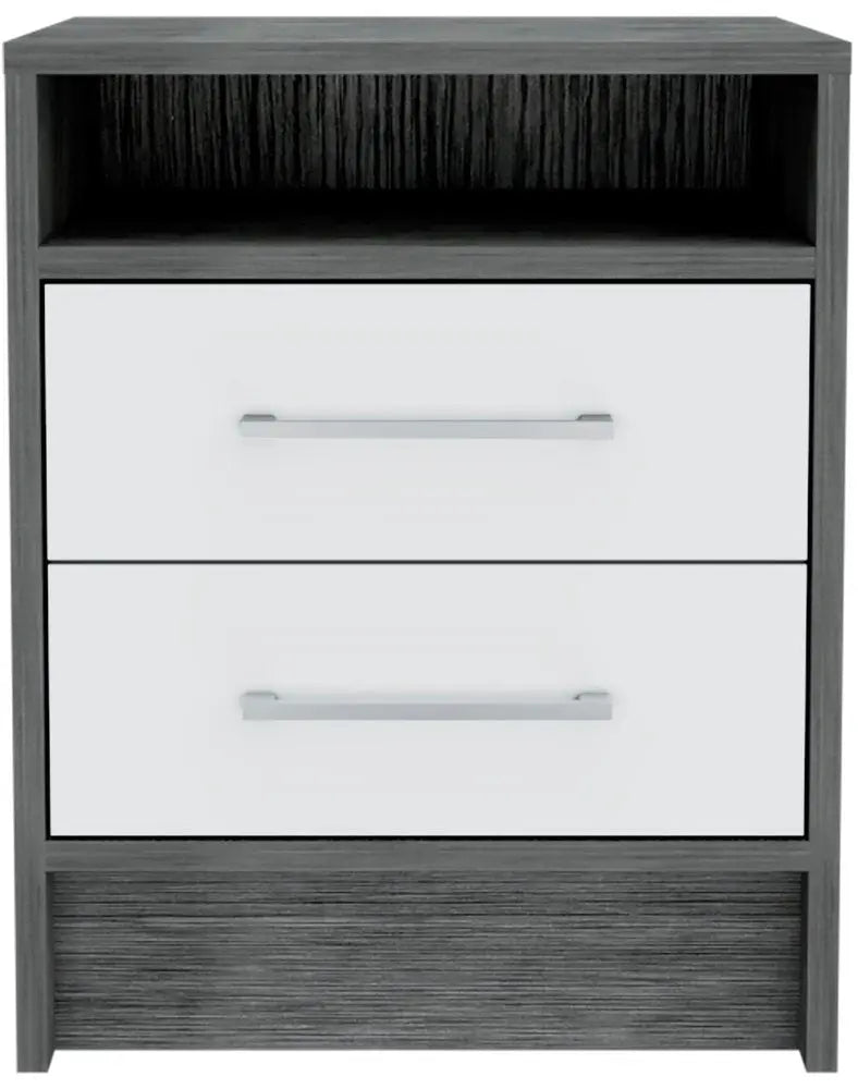 20" Wood Two Drawer Nightstand HomeRoots