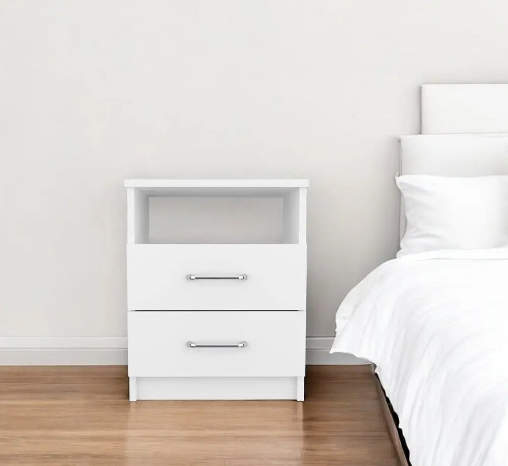 20" Wood Two Drawer Nightstand HomeRoots