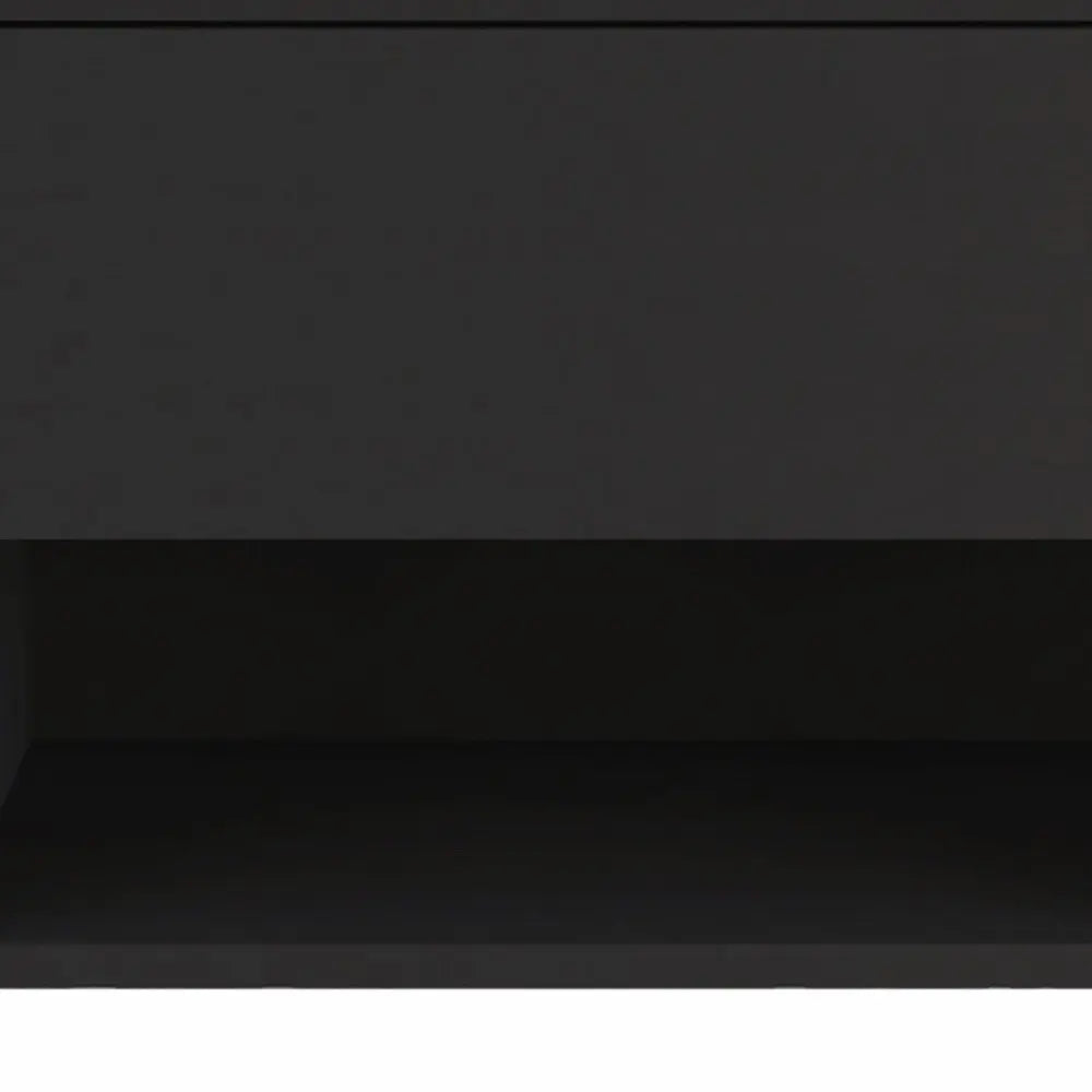 22" Black Wood One Drawer Nightstand HomeRoots