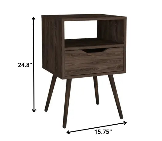 25" Wood One Drawer Nightstand HomeRoots