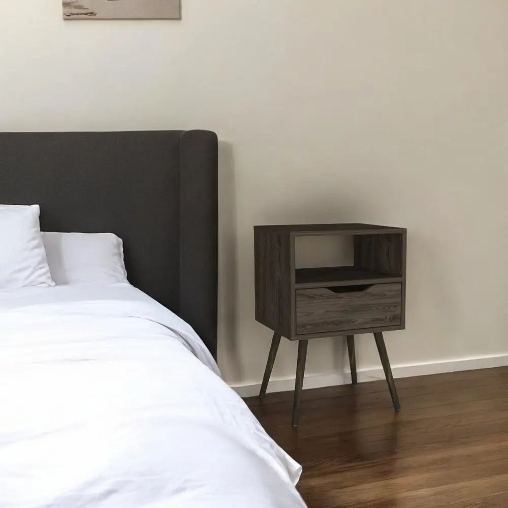 25" Wood One Drawer Nightstand HomeRoots