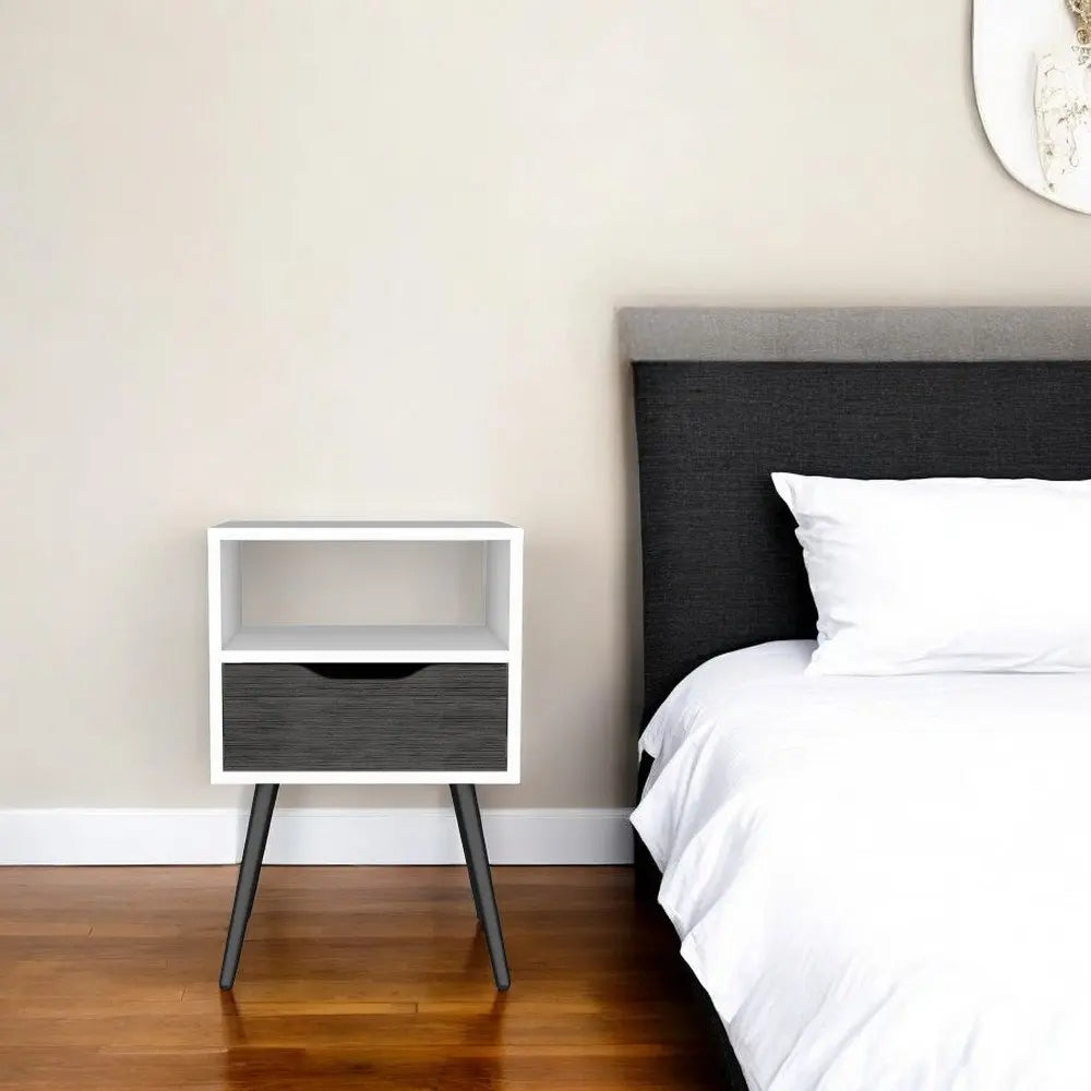 25" Wood One Drawer Nightstand HomeRoots