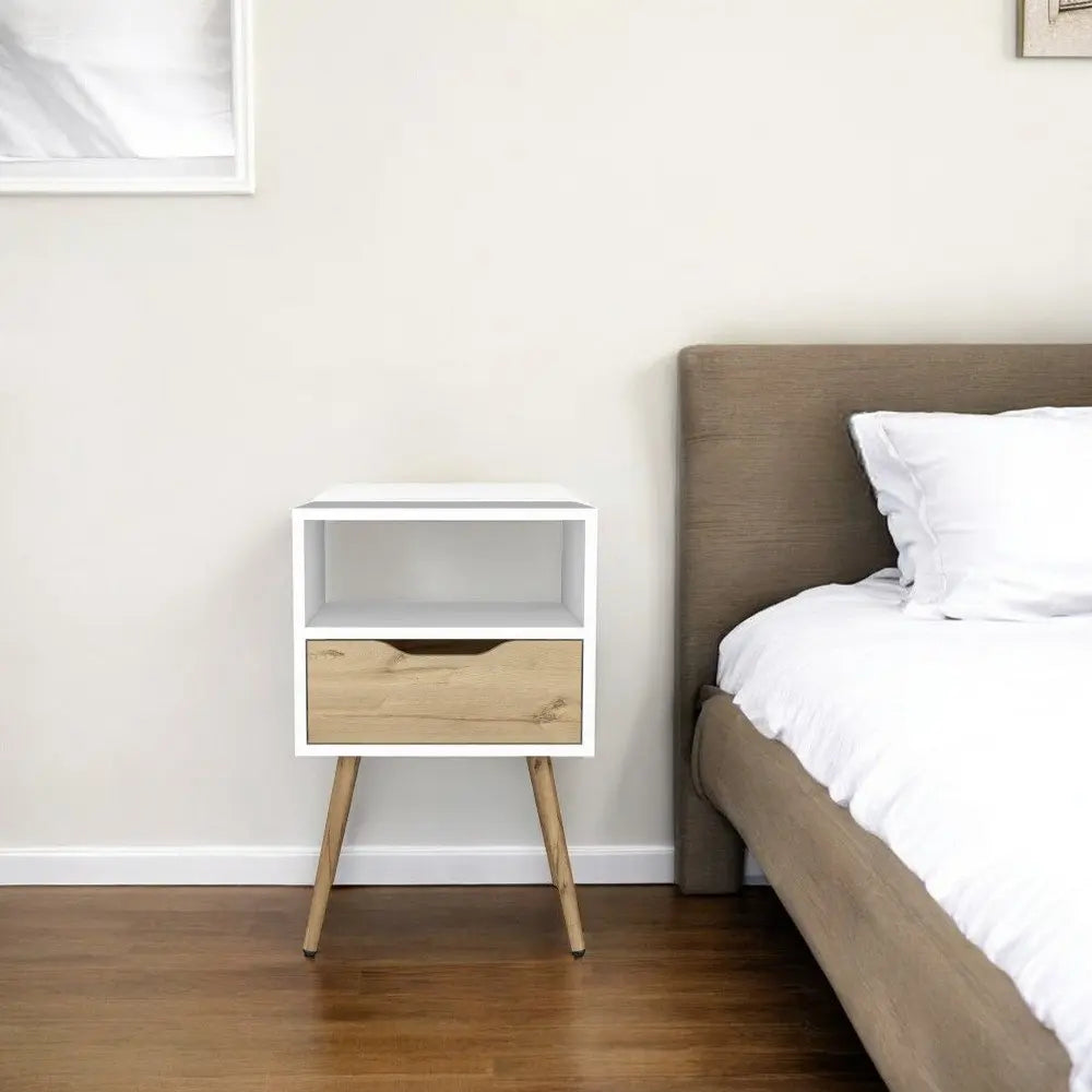 25" Wood One Drawer Nightstand HomeRoots