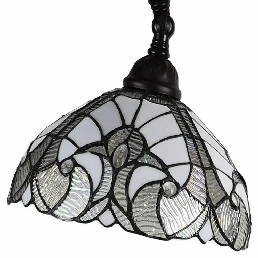 62" Brown And White Floor Lamp With White Glass Bowl Shade HomeRoots