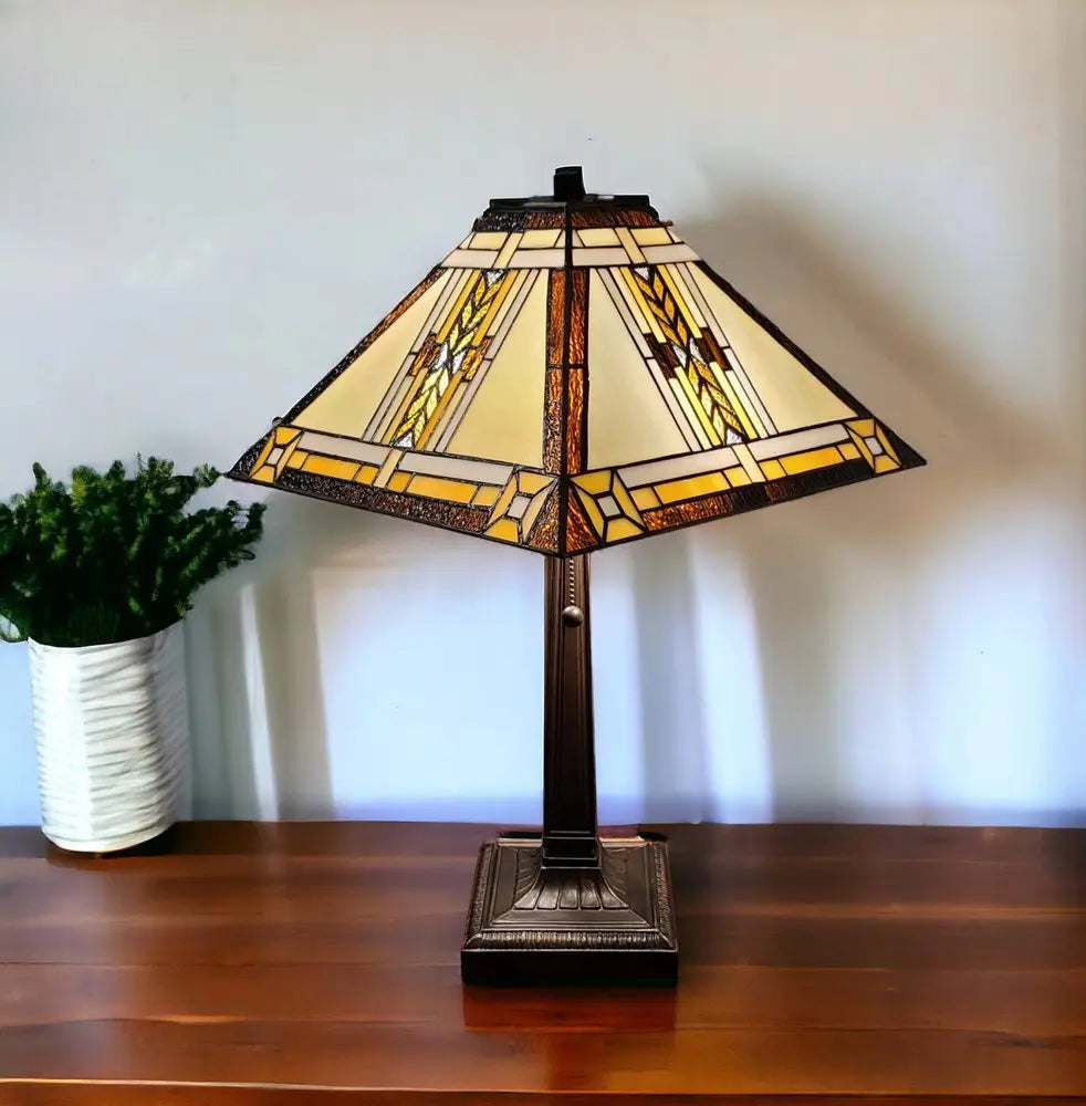 22" Dark Brown Metal Two Light Candlestick Table Lamp With Beige Shade HomeRoots