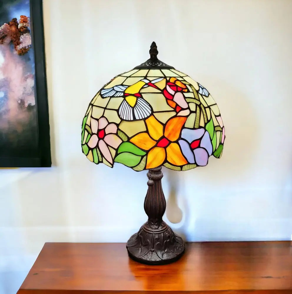 19" Dark Brown Metal Candlestick Table Lamp With Ivory Dome Shade HomeRoots