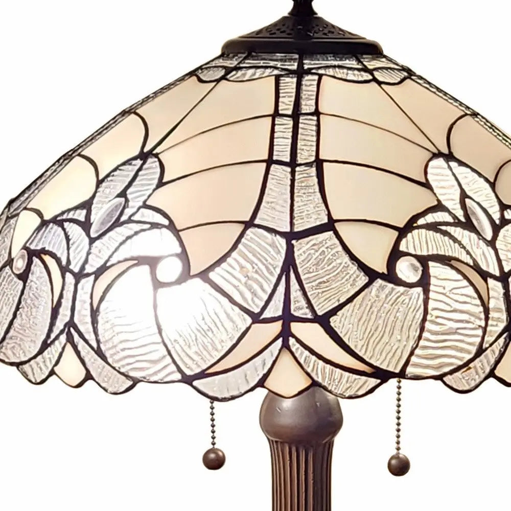 24" Dark Brown Metal Two Light Candlestick Table Lamp With Dark Brown Shade HomeRoots