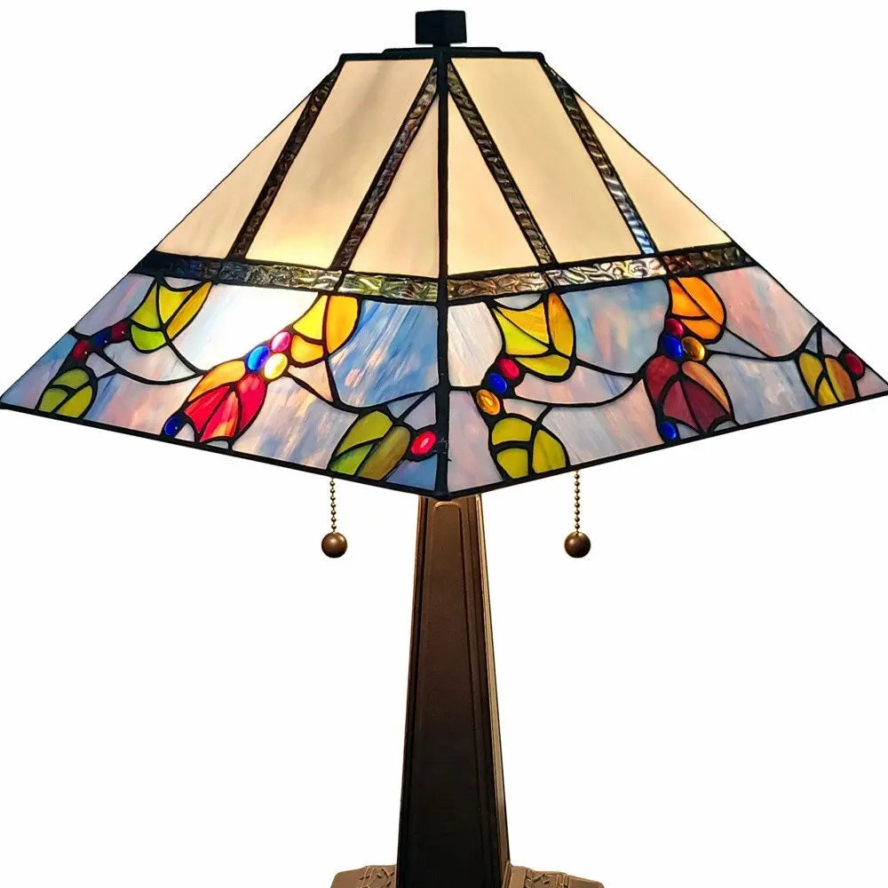 22" Dark Brown Metal Two Light Candlestick Table Lamp With White Shade HomeRoots